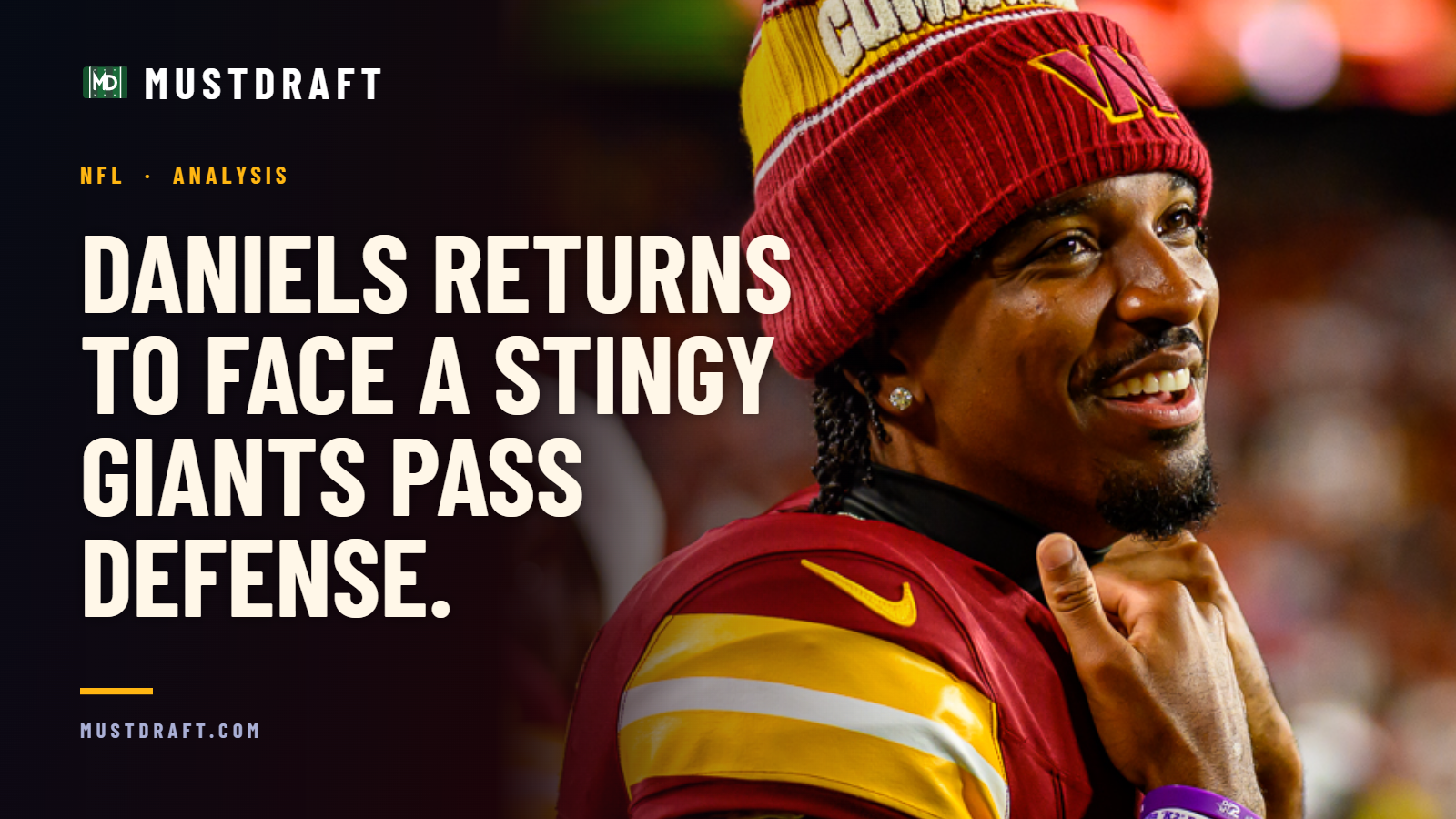 Jayden Daniels returns against a Giants pass defense that is better than its reputation.