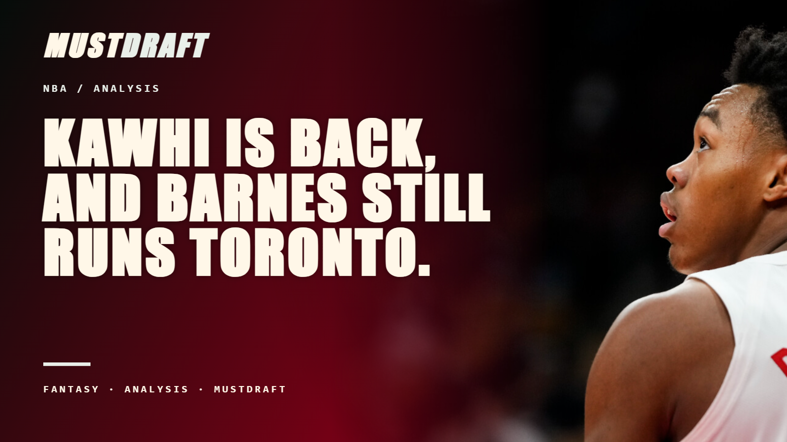 Kawhi Leonard's return raises the Raptors' ceiling, but Scottie Barnes still carries the season.