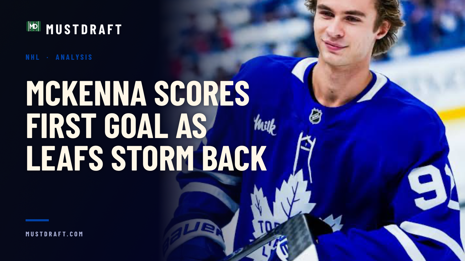Gavin McKenna's first NHL goal sparked a Maple Leafs comeback that Auston Matthews finished in overtime.
