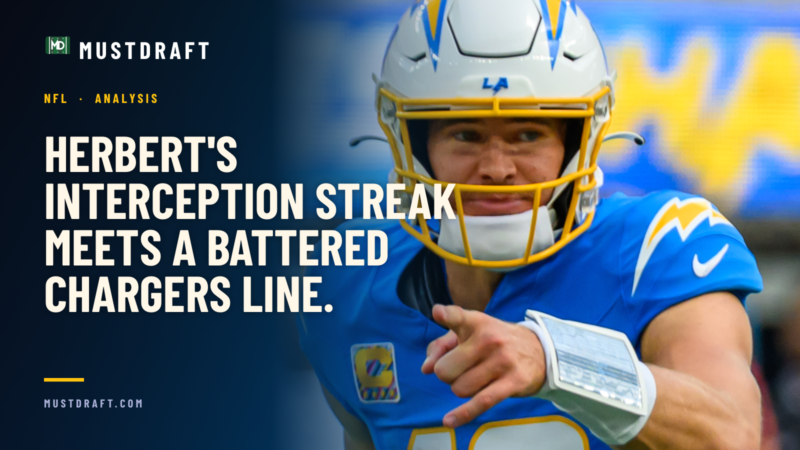 Justin Herbert's interception streak is nearing a mark the Chargers haven't seen since Philip Rivers.