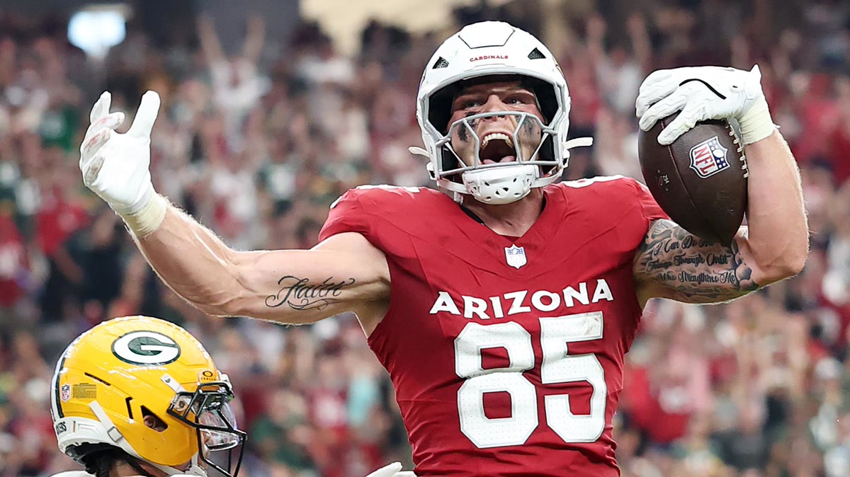 Trey McBride caught 126 passes for 1,239 yards and 11 touchdowns in 2025, the most receptions by a tight end in a single season.